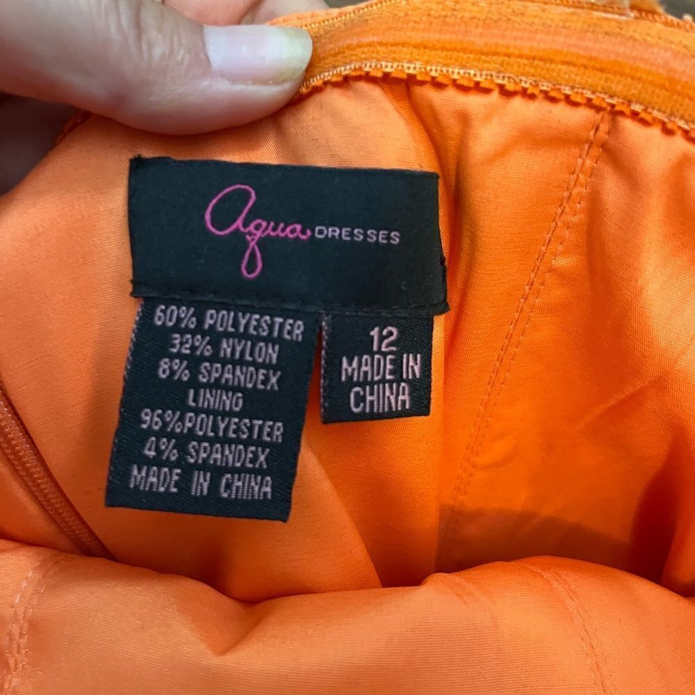 Strapless Aqua Dress. Size 12. - Picture 4 of 8